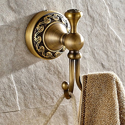 WINCASE Modern Style 4 Piece Bath Hardware Accessory Set of High Grade Brass Antique Brass Finish Suitable for Bathroom Toilet including Towel Bar Towel Ring Toilet Paper Holder and Clothes Hook