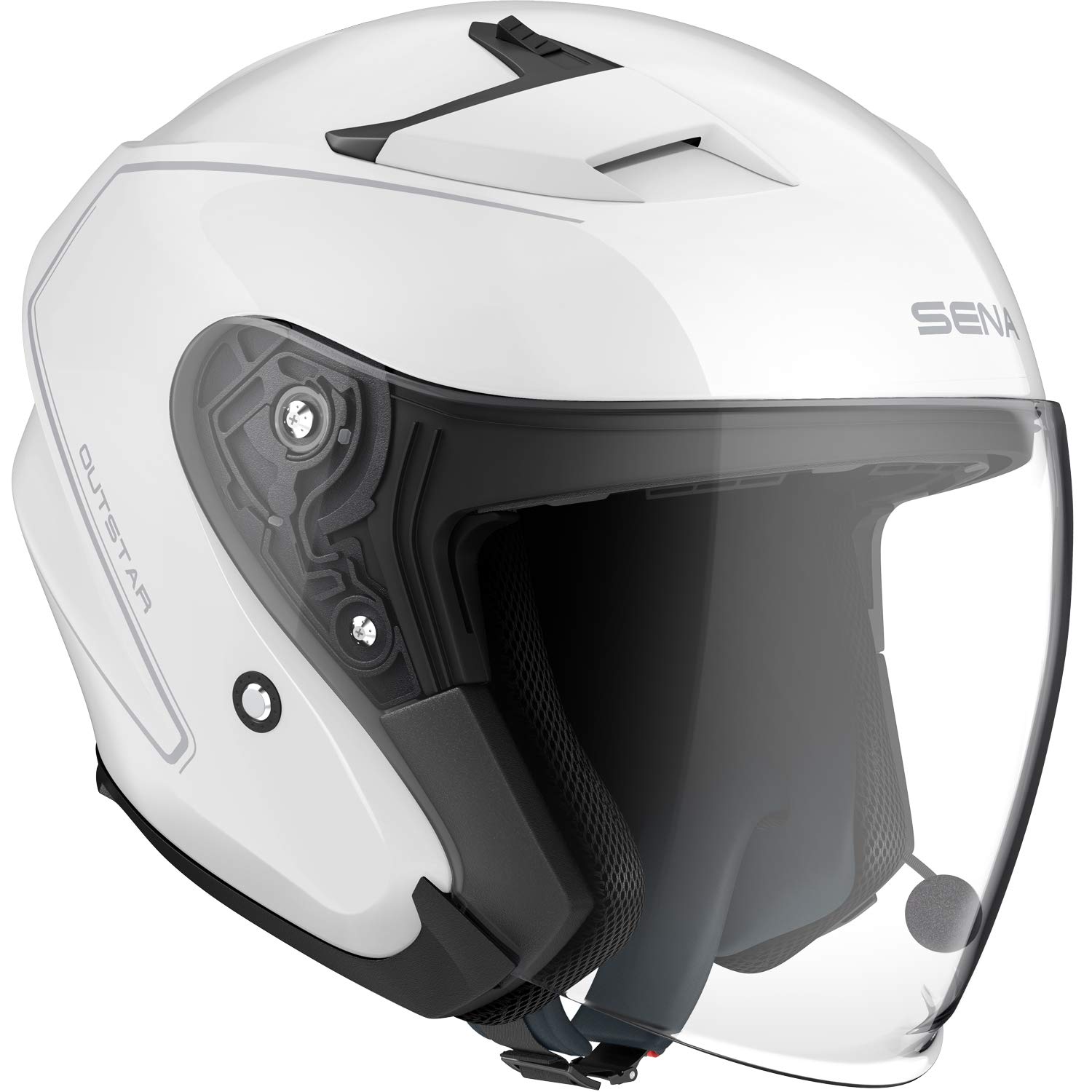 Sena Outstar Open Face Smart Helmet (Gloss White, Size Large), ECE Certified