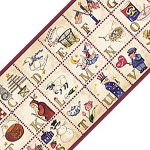 Country Alphabet Wall Border - Nursery Classroom Wall Paper Roll