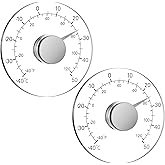 Saysurey 2 Pcs Outdoor Window Thermometer Stick on Dial Weather Thermometer No Battery Required Temperature Gauge Accurate Easy to Read for Outside Temperature Garage Greenhouses, 4.3inch