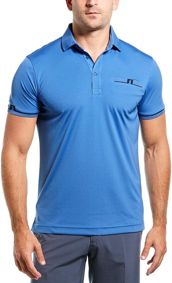 J Lindeberg Men S Peter Tx Jersey Polo Shirt Golf Work Blue S Amazon Co Uk Clothing