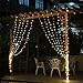 Blusow Curtain Lights 304led 9.8*9.8ft Warm White Christmas Curtain String Fairy Wedding Led Lights for Home, Garden, Holiday, Party, Outdoor Wall, Kitchen, Bathroom, Curtains, Window Decorations