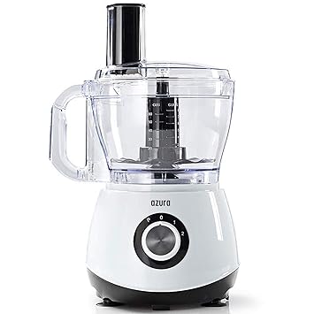 Food Processor, Küchenmaschine 800 Watt 2 Liter Behälter - BPA frei - inkl. Standmixer, Kaffeemühle, Spiralschneider, Zerklei