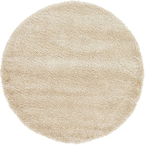 Unique loom luxe solo collection ivory 6 ft round area …