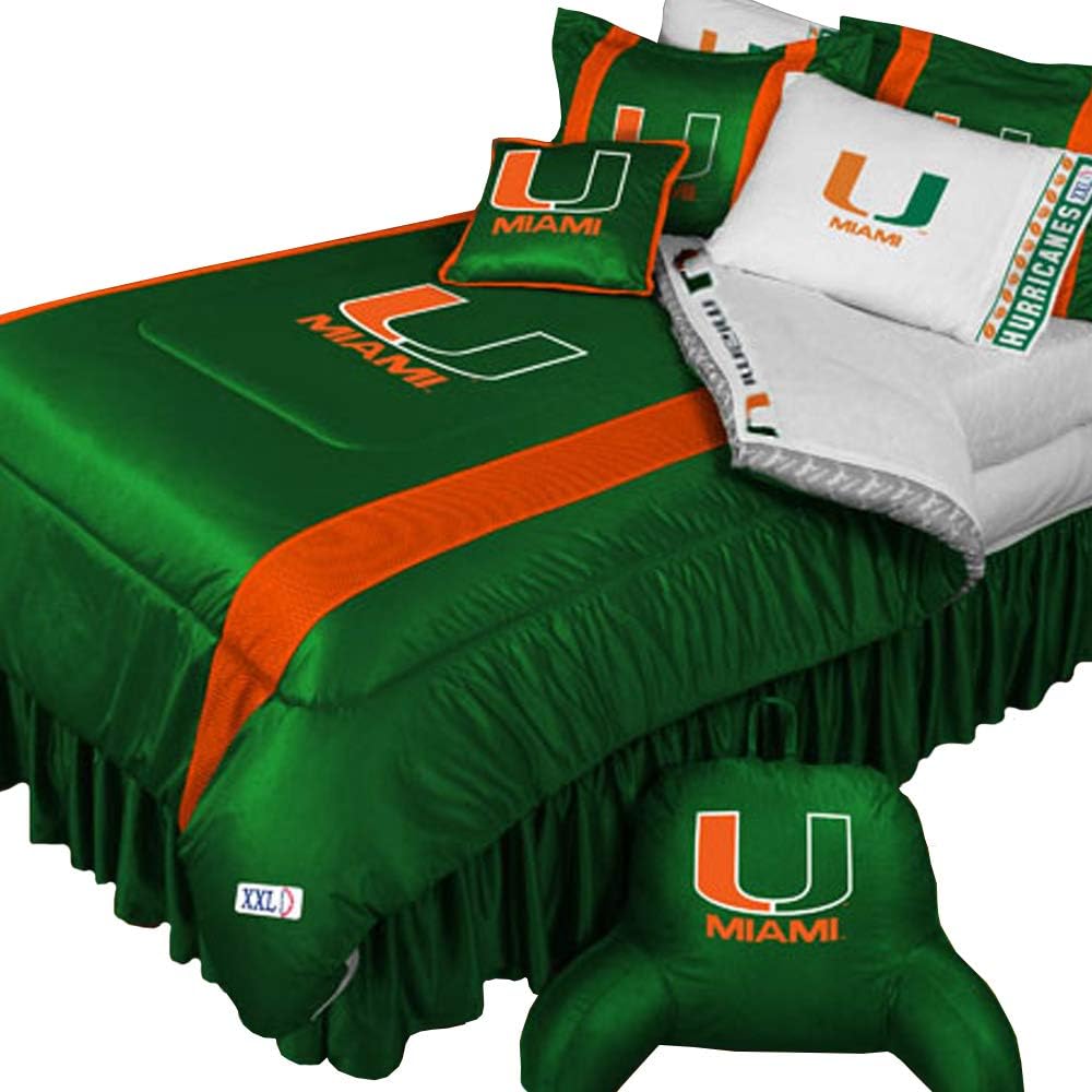 NCAA Miami Hurricanes 5pc BED IN A BAG Queen Bedding Set Amazon.co