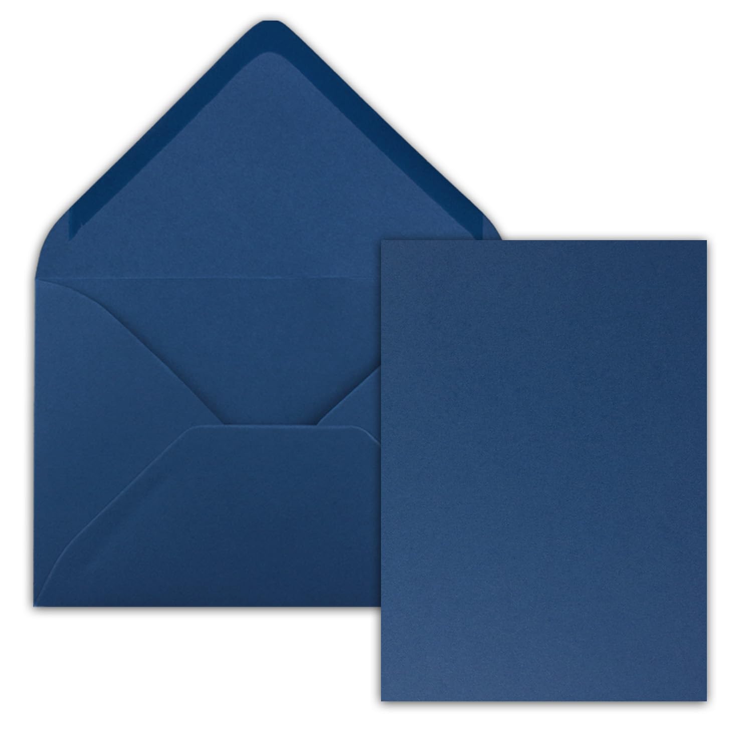 50x single cards set with envelopes DIN A6 C6 in night blue dark blue (blue) - 14.8 x 10.5 cm - without fold