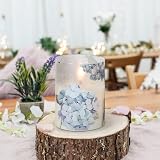 Eldnacele Hydrangea Glass LED Candles Remote Timer Battery Operated 3 4 5 6 in view 2