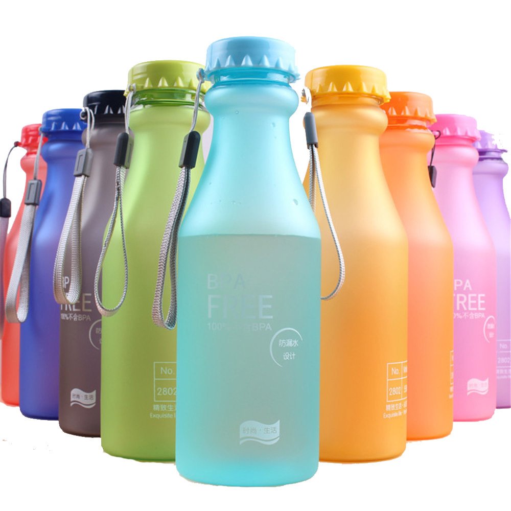 Minla Frosted Water Bottle Portable Sports Cup 550ml Leak Proof Water Bottle,10 Colors