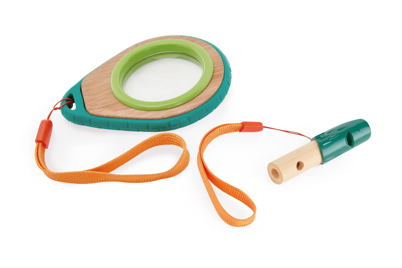 Magnifying Glass, Sustainable Bamboo And Plant-Plastic Detective Playset, Hape Nature Detective Set, Nature Exploration Toys for Outdoor Games. 3 years +