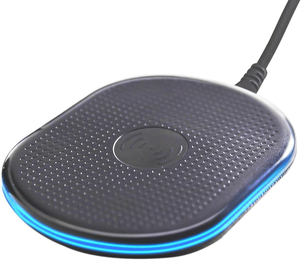 Qi Wireless Charger For iPhone 8 X 10 For Samsung Galaxy S8 Plus Note 8 (Black)