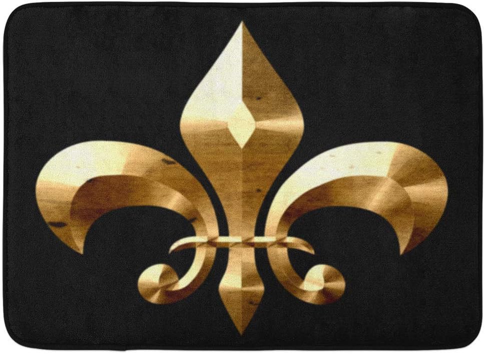 Fußmatten Bad Teppiche Outdoor/Indoor Türmatte Schwarz Fleur De Lis
