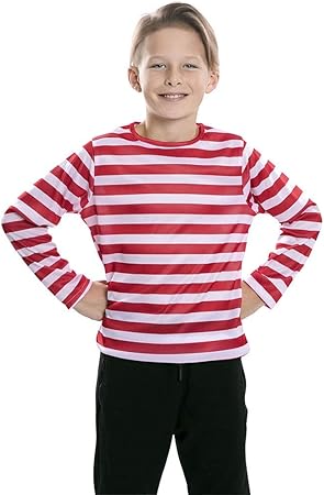 camiseta de rayas rojas y blancas