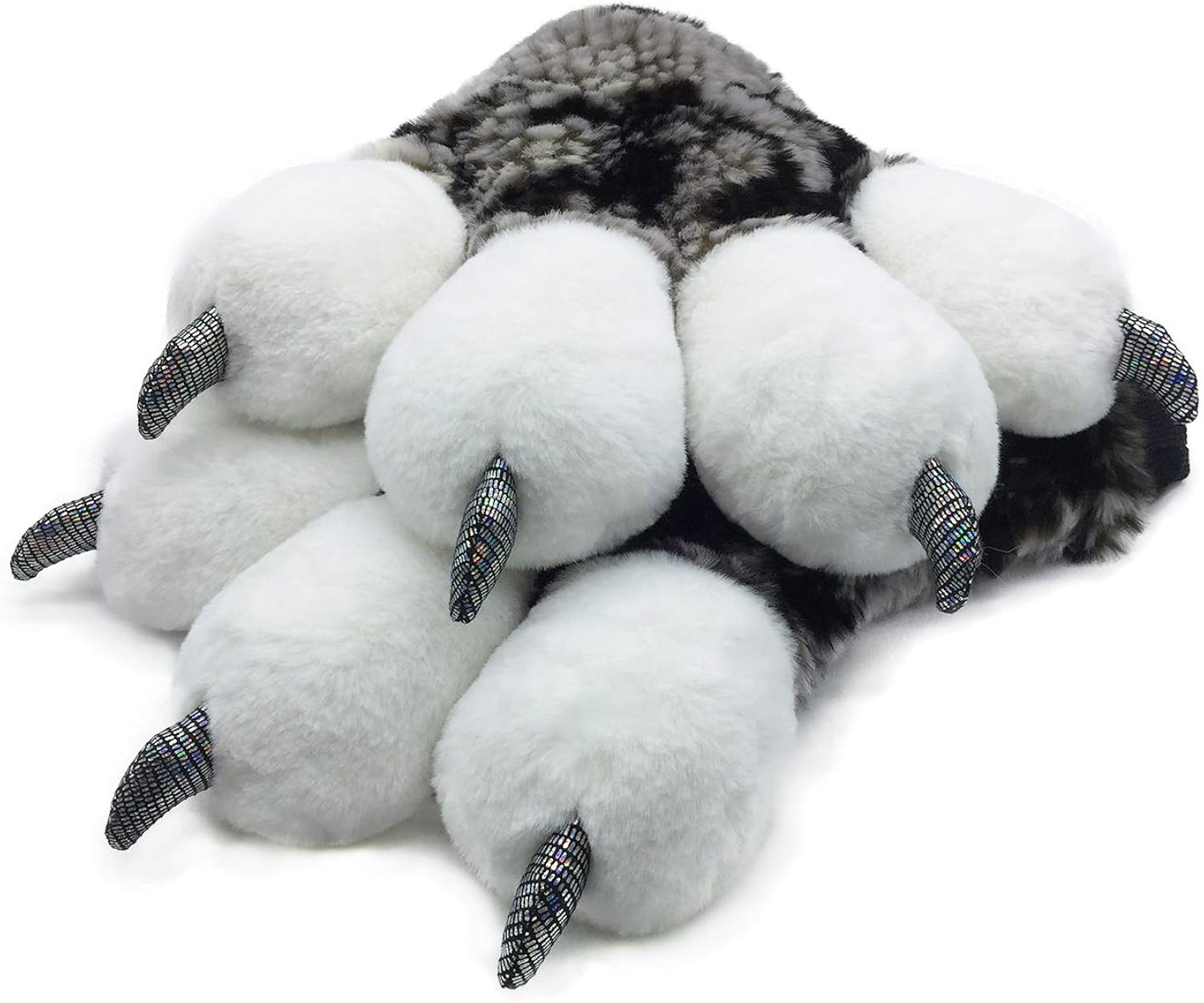 Amazon Com Furryvalley Fursuit Paws Furry Partial Fluffy Gloves Costume Lion Bear Props For Kids Adults Black White Clothing