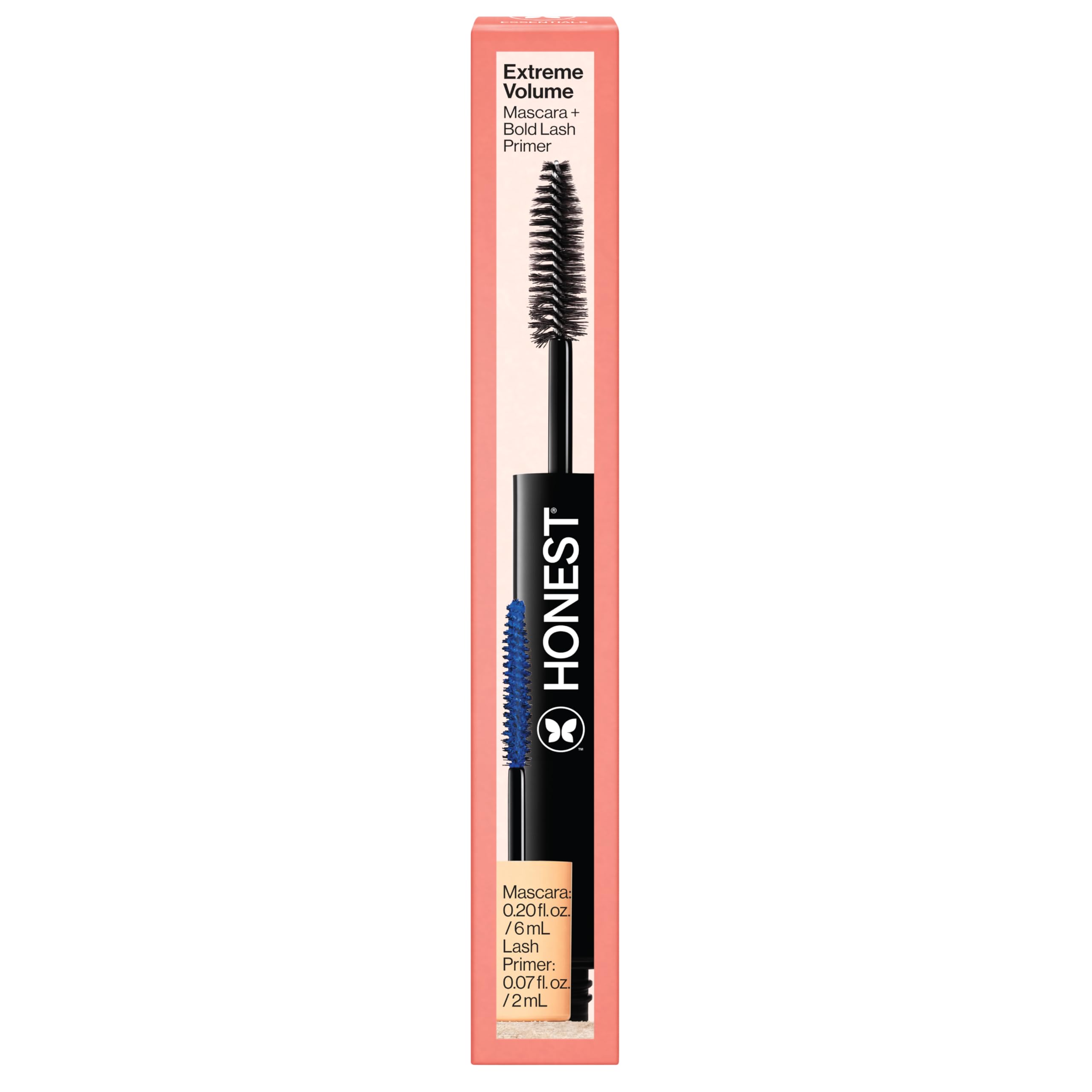 Honest Beauty 2-in-1 Extreme Volume Clean Mascara + Bold Lash Primer with Castor Oil | Maximum Volume + Curl | Vegan + Safe for Sensitive Eyes | Black, .27 fl oz
