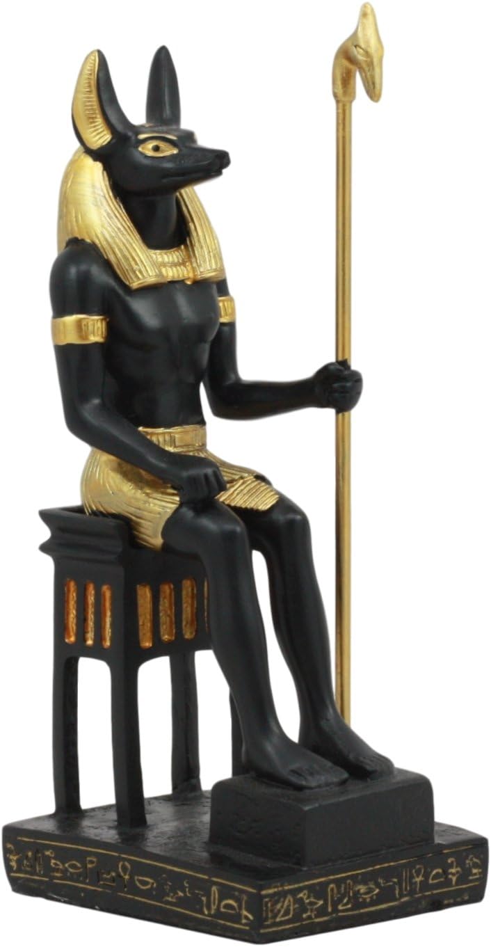 Ebros Ancient Egyptian God Anubis Sitting On Throne Statue