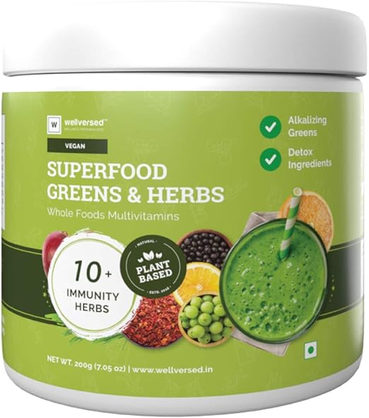 Wellversed Superfood Greens & Herbs (200g) Wholefood Multivitamins
