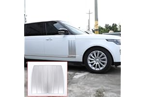 YUECHI For Land Rover Range Rover Vogue SVO 2014 2015 2016 2017 2018 ABS Matte Silver Glossy Black Car Side Door Air Vents Kit Trim Accessories 2pcs (Silver)