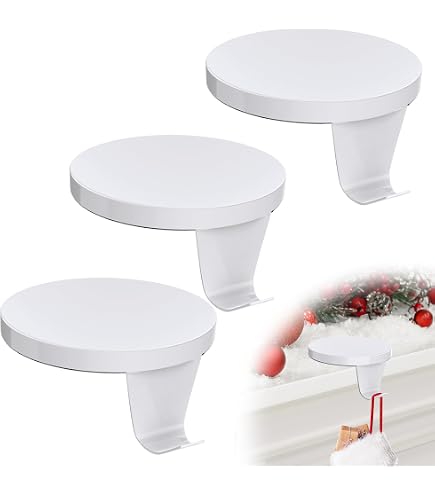 Boao 8 Pcs Christmas Stocking Holders - Heavy Duty Metal Mantel Hooks For Fireplace Decor