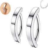 supsiah 14G Clicker Belly Button Ring,Surgical Stainless Steel Hinged Belly Button Rings Belly Barbell Piercing Navel Barbell Body Jewelry 2PCS