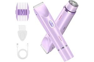 ZFBFsds Glow Aura Womens Shaver,2025 Upgrade Dual Head Shaver Women,Ezme Razor, 2 in 1 Wet & Dry Waterproof Electric Bikini Trimmer for Women,Purple