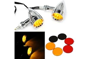 Amber CNC Motorcycle Bullet LED Turn Signal Lights Blinker Indicator Front Rear Tail Light for Harley Honda Yamaha Suzuki