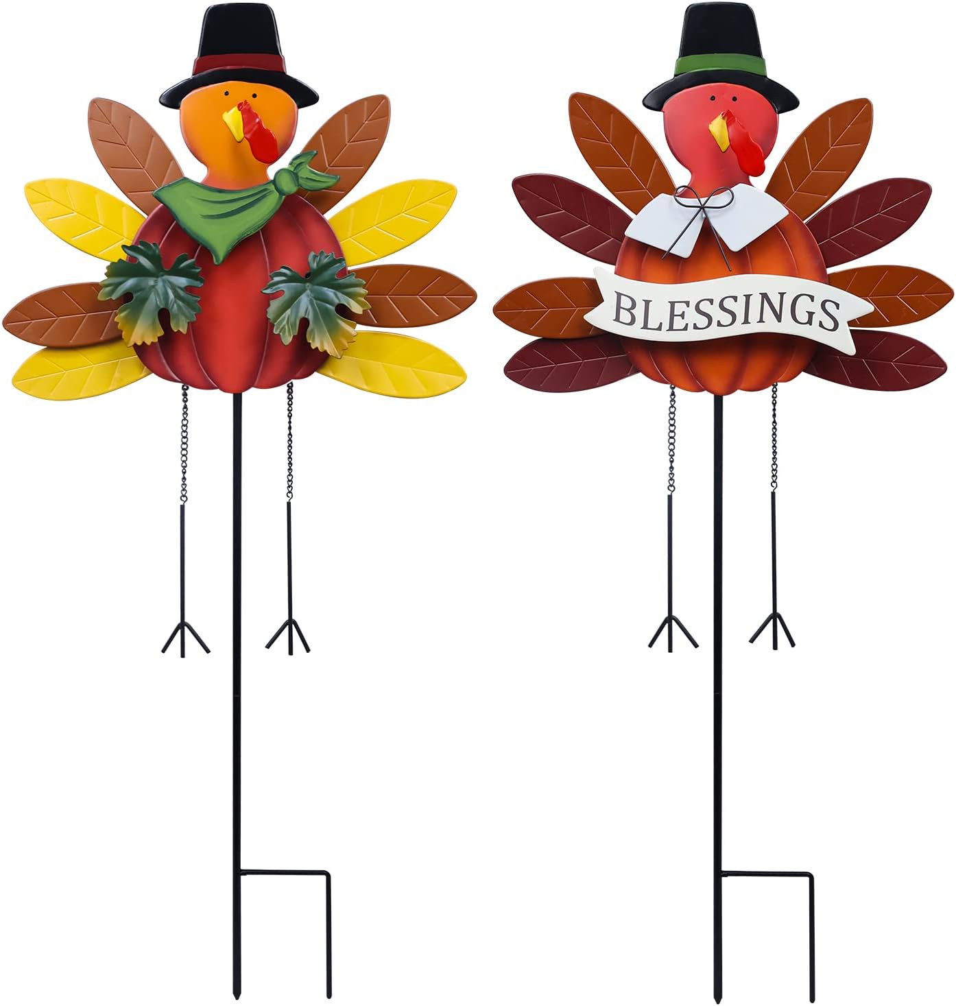 Decorative Garden Stakes - hogardeck Thanksgiving Decorations Outdoor, 2 Packs 34