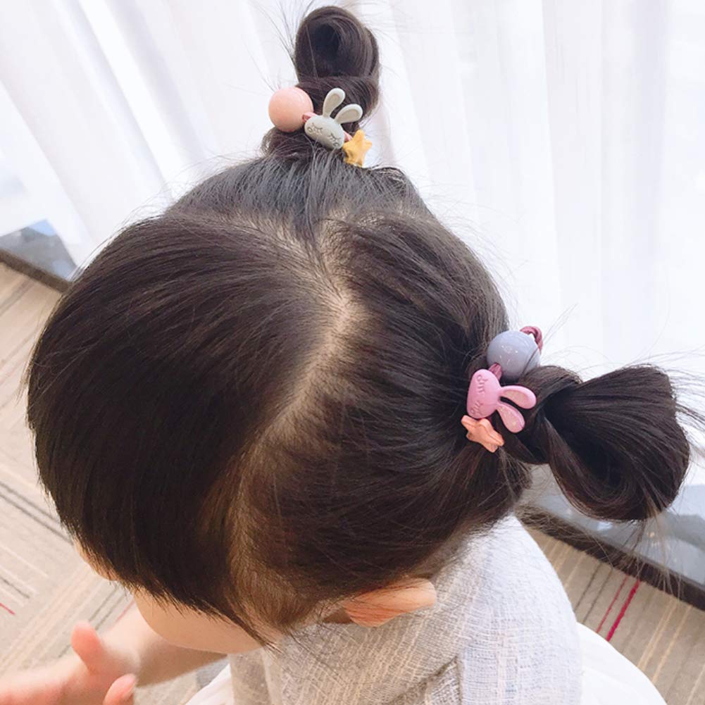 Easter Bunny Headband Set, 1PCS Beige Bunny Ear Headband with 2PCS hair rings