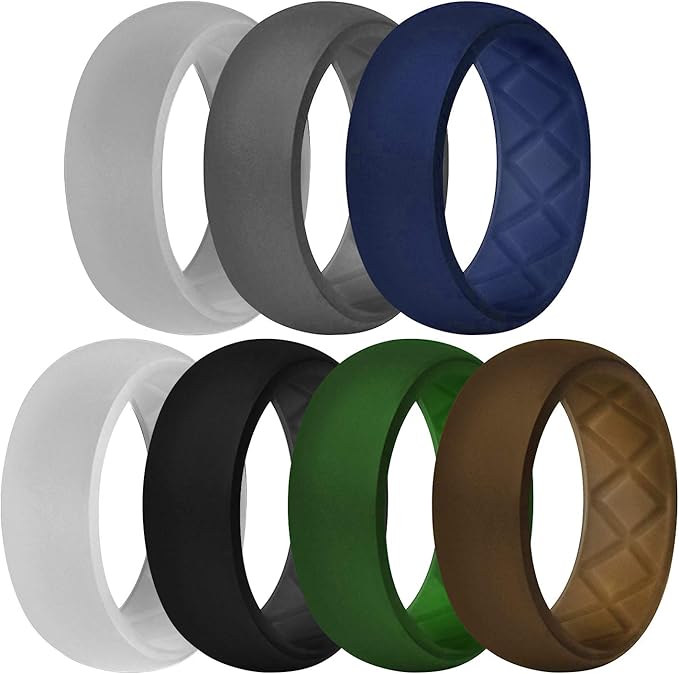 DSZ Rubber Wedding Bands for Men Breathable Silicone