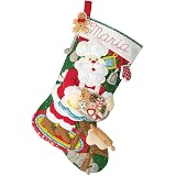 Kit De Création De Chaussette De Noël En Feutre Bucilla - Le Perfect Tree, 45,7 Cm - Inclus Feutre, Fil, Perles, Aiguilles - 11