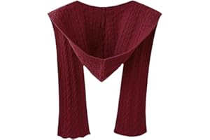 kowaku Knitted Scarf Neckwarmer Casual Scarf with Hoodie for Women Men Walking Outdoor