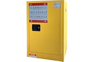 koxuyim Hazardous Storage Cabinets, 18.1" D 23.2" W 35.4" H, Industry Safety Cabinet, Dangerous Storage Explosion Proof Cabinet, 2 Adjustable Galvanized Steel Shelf, 5.3 c.f. (Inside Volume)