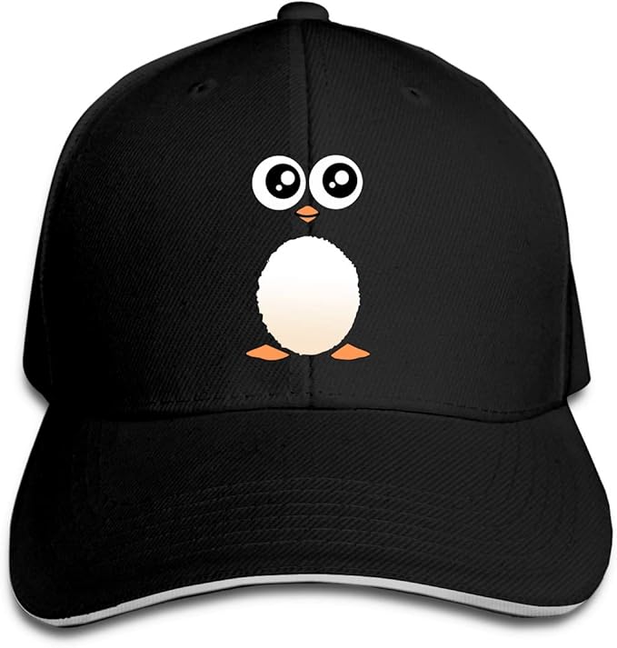 Cute Penguin Adjustable Baseball Caps Sandwich Cap Black at Amazon Men