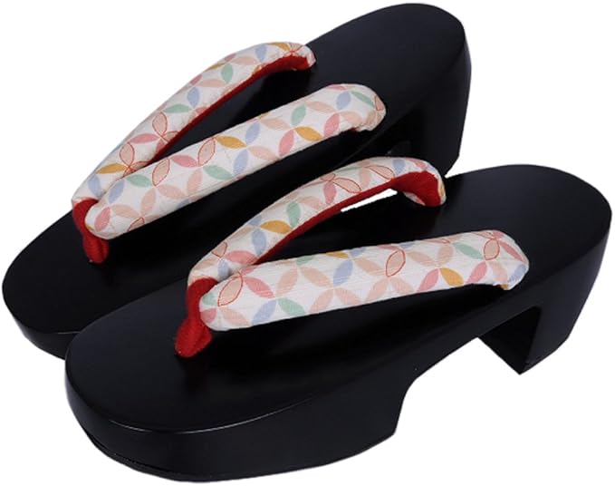 Amazon 着物美人 下駄 げた 厚底 ハイヒール 女下駄 下駄女性 浴衣下駄 桐下駄 黒桐 女性用 浴衣 着物用 M F L 23 23 5 24 24 5cm クリーム 七宝 10 和装小物 通販