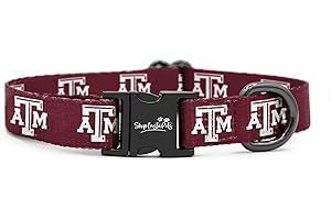 SHOPINSTAPETS Texas A&M Aggies Collars and Leashes | Officially Licensed | Adjustable-Fits All Pets! (Large Collar)