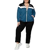 UOUA Plus Size Womens 2 Piece Sweatsuits Outfits Zip Up Jackets & Sweatpants Casual Loungewear Tracksuit Sets