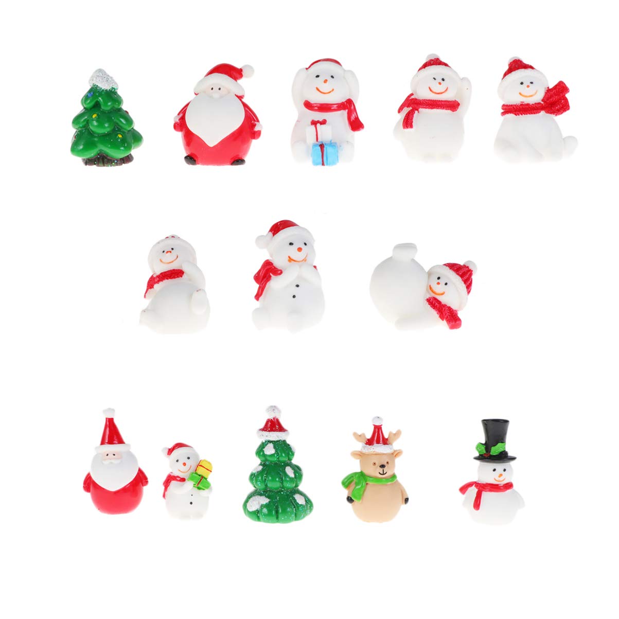 VALICLUD 13pcs Snowman Keychain Desktop Ornament Xmas Decor Micro Landscape Craft Adornment for Home Office Assorted style