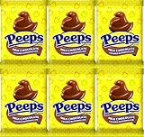 Peeps Milk Chocolate Covered Marshmallow Chick Perfect Gift for Easter Basket to Fill, Parties so Much (PACK OF 6)