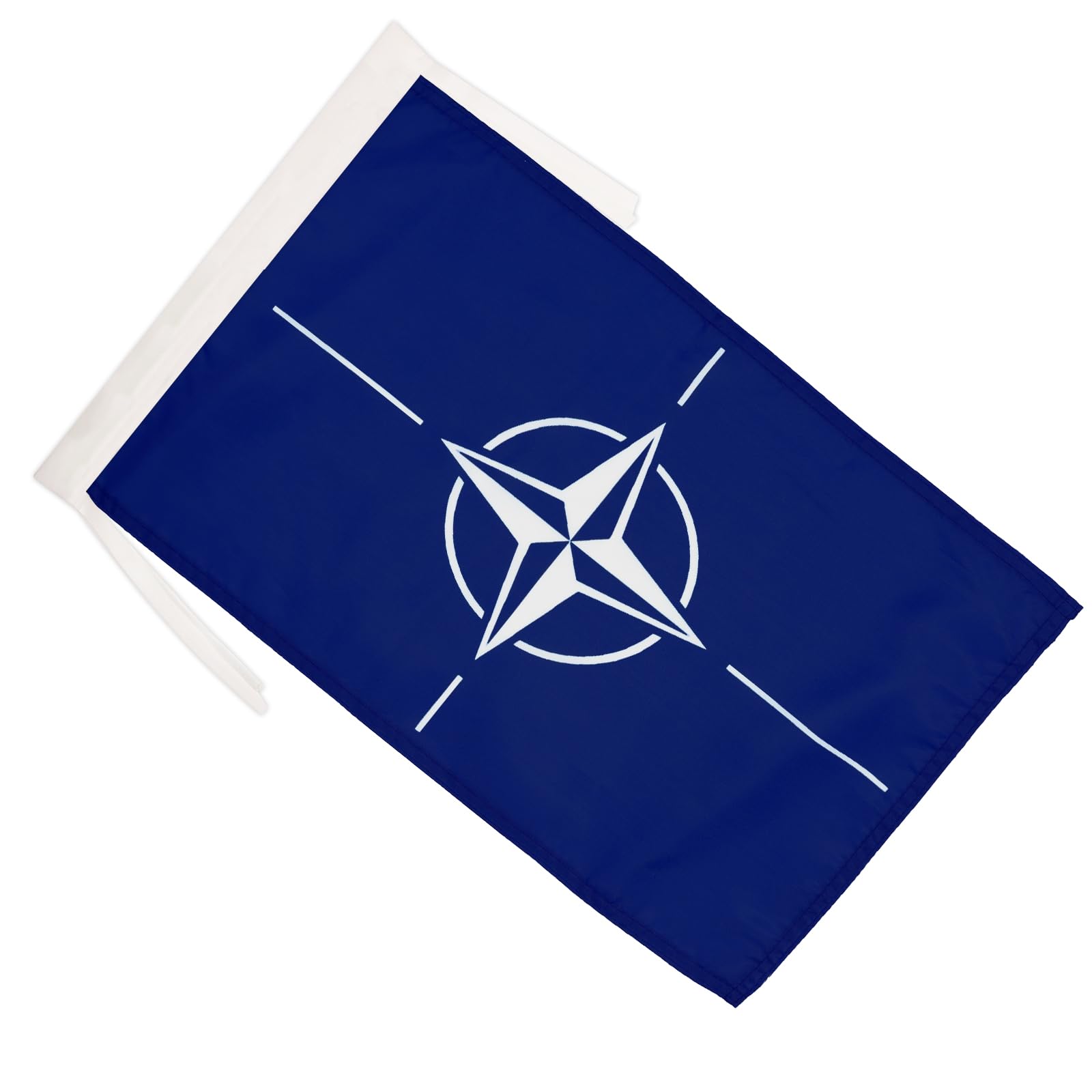 AZ FLAG - NATO Flag - 18'' x 12'' - 100% Polyester North Atlantic Treaty Organization Small Banner with Two Cords - Fade Resistant - Vivid Colors - 18x12 in - 45x30 Cm — image 1
