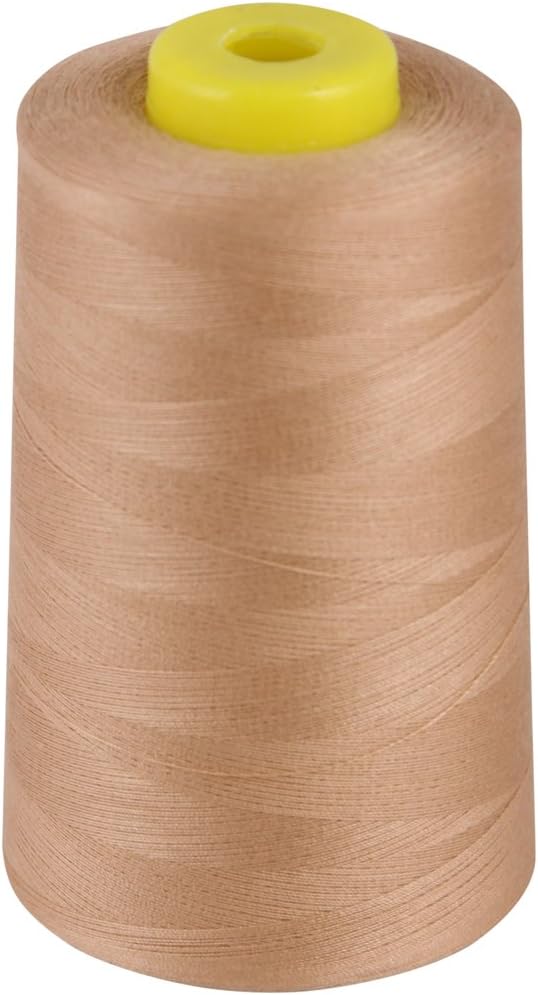 OVERLOCKING THREAD - OVERLOCKER THREAD - POLYESTER THREAD - INDUSTRIAL SEWING THREAD - 4 X 5000 YARD SPOOLS - LARGE COLOUR SELECTION INCLUDING: BLACK WHITE RED BLUE CREAM NAVY PURPLE PINK GREEN GREY BROWN OLIVE SKY GOLD (BEIGE 545)