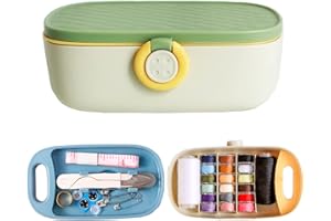 Sewing Kit Box, Sewing Kit for Adults Basic Needle and Thread Kit, Portable Plastic Travel Sewing Kit Box, Sewing Kits for Ad
