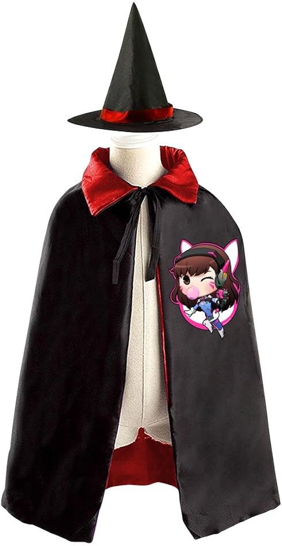 Amazon Dbtゲームoverwatch D Va Childrens ウィザードハロウィンコスチューム魔女マントケープローブと帽子 コスプレ 仮装 通販