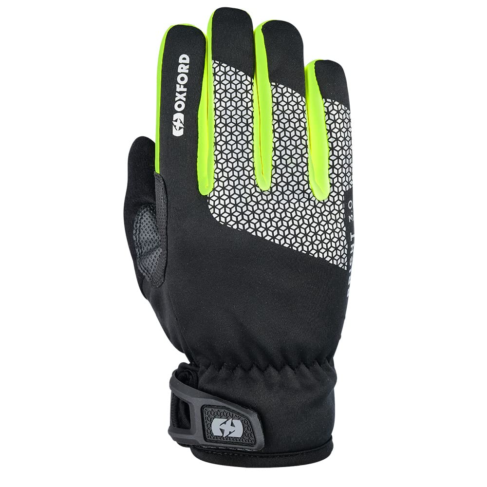 Oxford Unisex's Bright Gloves 3.0, Black/Fluro, Extra-Large