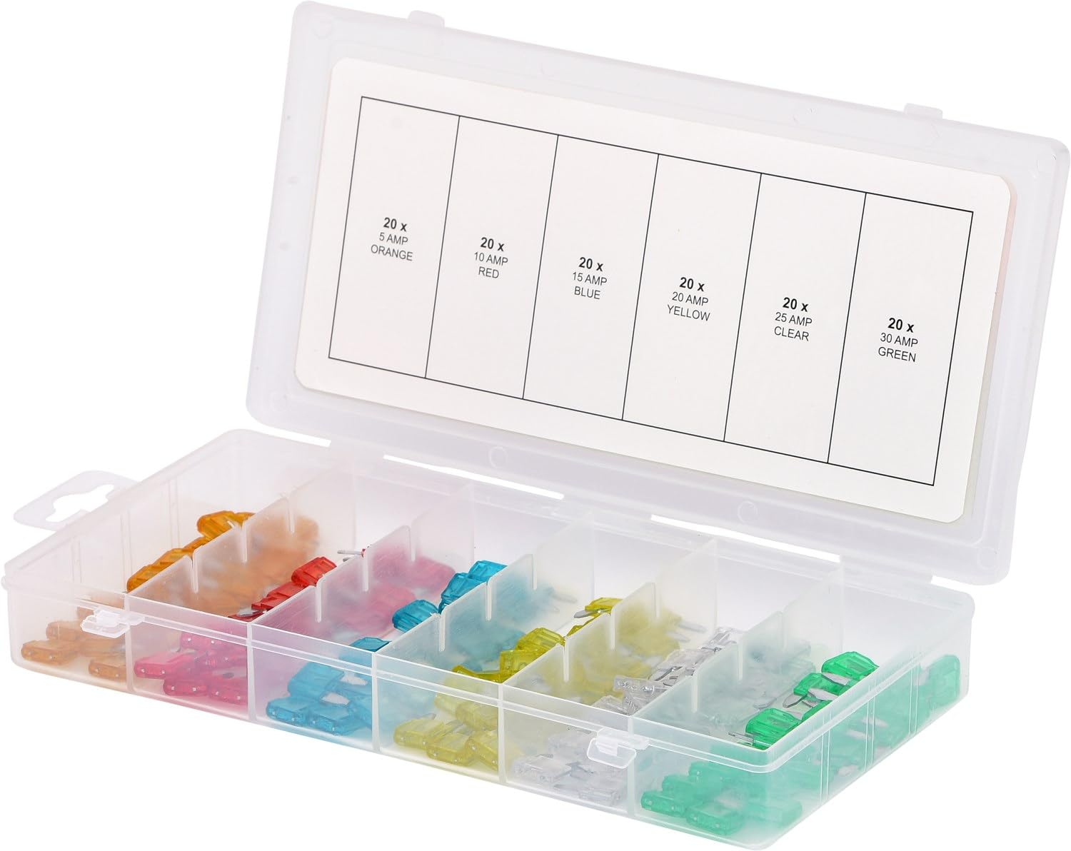 KS Tools 970.0280 Automotive mini fuses assortment, 5-30A, 120 pcs