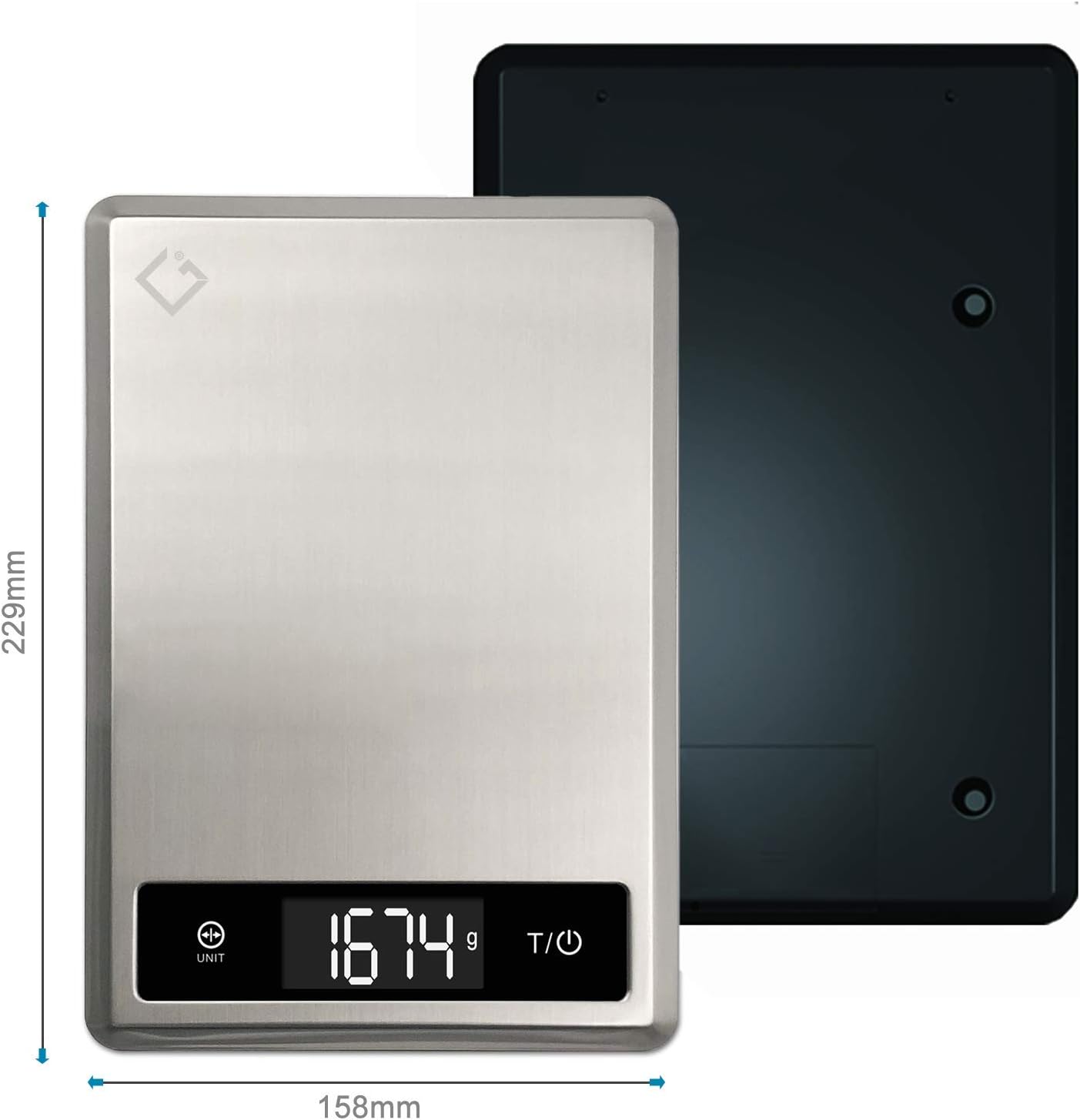 CGI Digital Kitchen Scales | Food Weighing Scale with Tare Function | Anti Thumb Impression Panel & Tare Function, Weighs Upto 5kg/1g, Measures in Multiple Units - Image 3