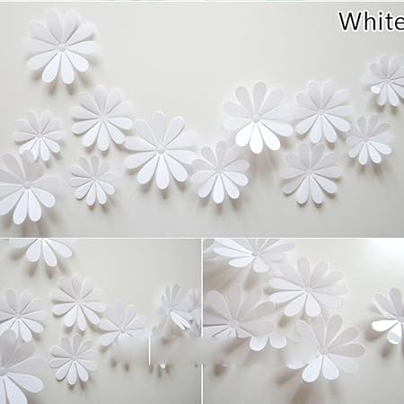 Ropalia 3d Diy 12pcs Flowers Sticker Decor Mirror Wall Stickers