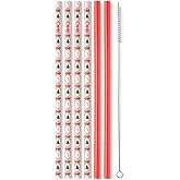 Swig Life Reusable Straws Christmas Cameos Tall Straw Set & Cleaning Brush, Each Straw is 10.25 inch Long (Fits Swig Life 20oz, 22oz, and 32oz Tumblers)
