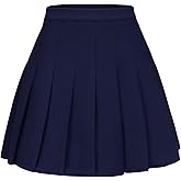 JCOPGWI Women's Pleated Mini Skirt A-Line High Waist School Uniform Cheerleader Skirt