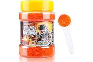 Toospesy Water Balls Beads Refill Ammo 7-8mm 100000 Pcs Gel Balls Blaster Bullets with Measuring Spoon Non-Toxic Eco Friendly Water Balls Ammo Compatible with Gel Balls Blaster Guns for Age 14+