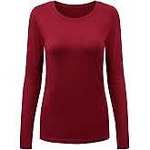 floralhue Underscrub Long Sleeve Women, Scrub Undershirts Crew Neck Comfort Tee with Ultra Soft Fabric