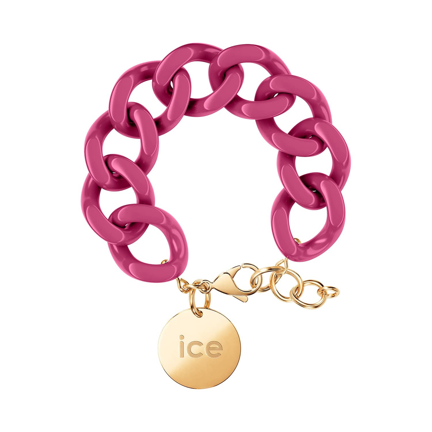 ICE - Jewellery - Chain bracelet - Orchid - Gold - Chunky Chain Bracelet for Women in Pink Colour with a Gold Medal (020928)